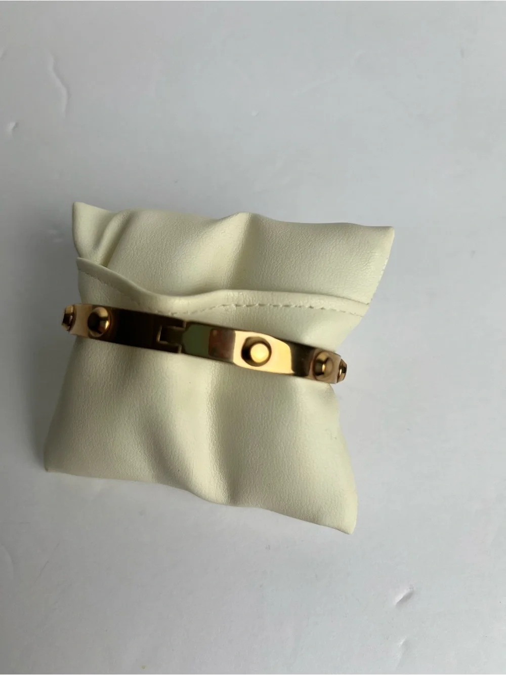 Michael Kors Gold Tone Belt Buckle Bangle Bracelet Women Jewelry